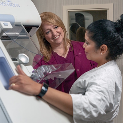 Technician with patient