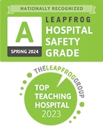 Leapfrog Safety Grade A and Top Teaching Hospital logo