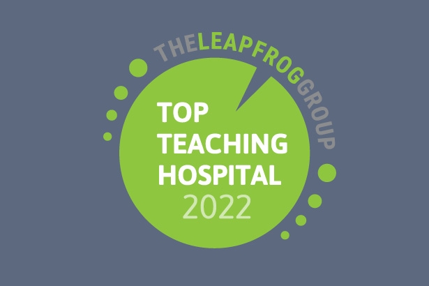 Leapfrog Top Teaching Hospital 2022 award badge