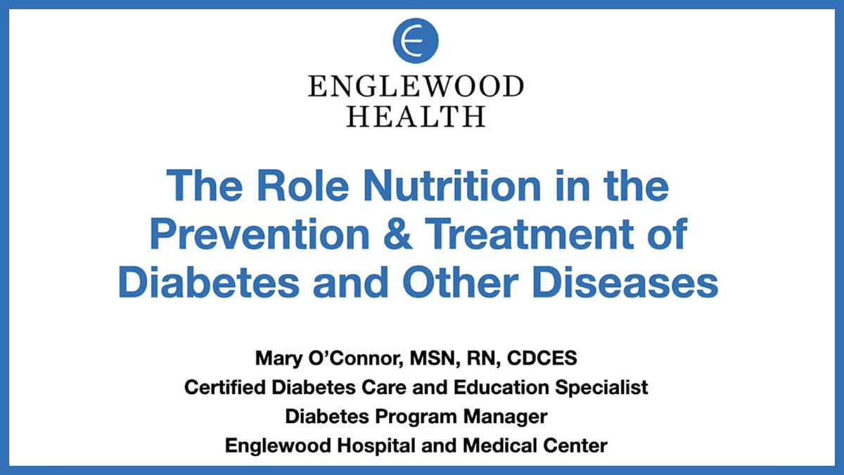 Empiece vídeo: The Role Nutrition in the Prevention and Treatment of Diabetes and Other Diseases