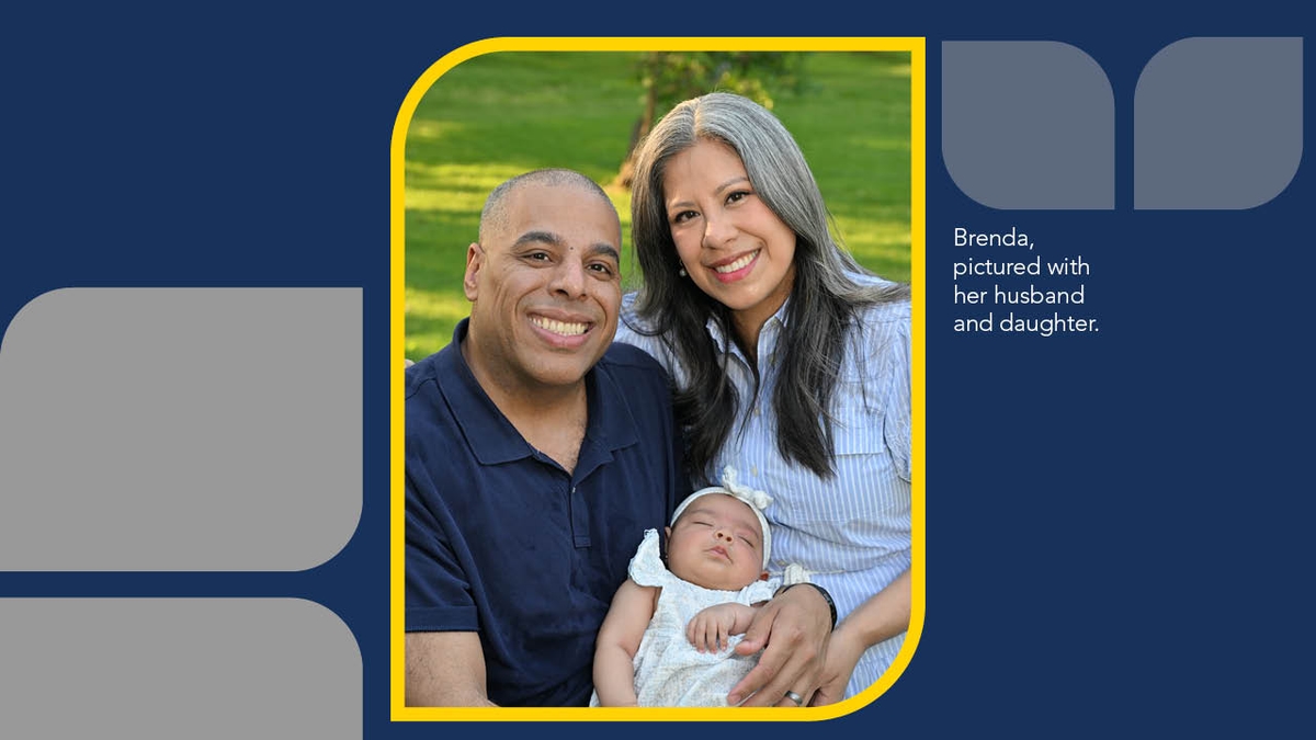 A portrait of a couple with their newborn baby in an outdoor setting with headline Strength for Two
